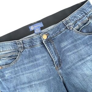 Democracy Ab-Solution Women's 22W Crop Skinny Jeans Blue Stretch Denim Plus Size